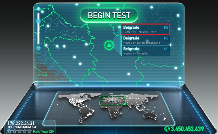 Telekom Srbija speedtest server