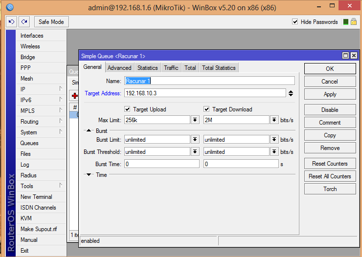 queue- ogranicavanje protoka mikrotik podesavanje