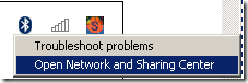 network and sharing center