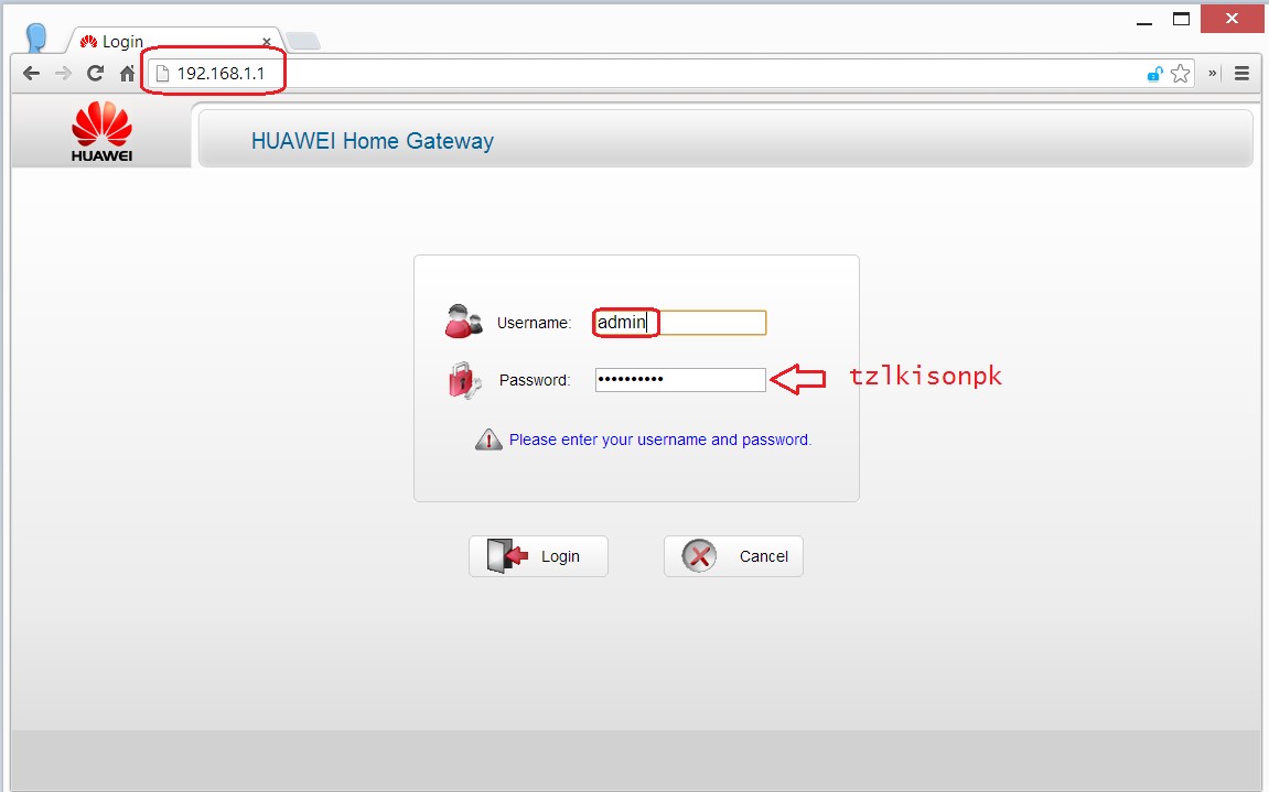 Huawei HG655b login