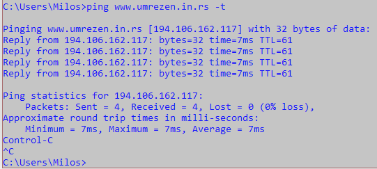 ping test kako izmeriti ping 2